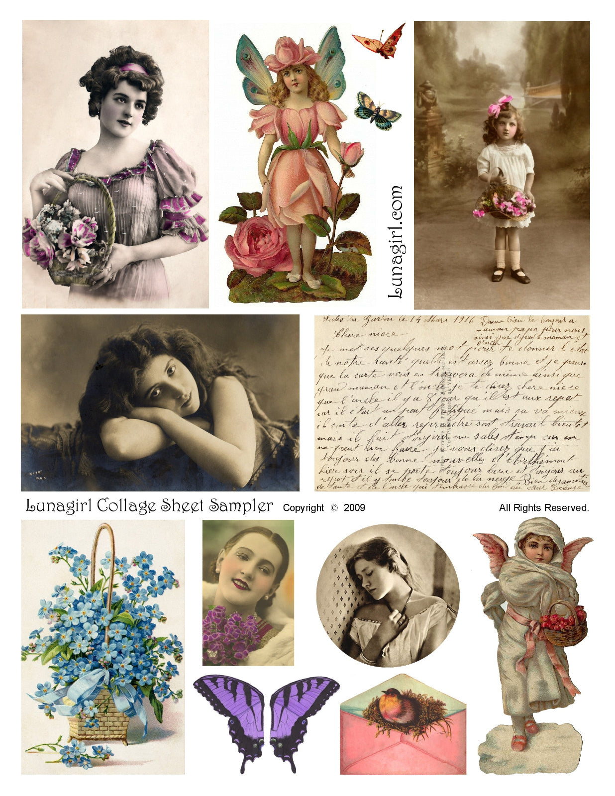 Lunagirl digital collage sheets