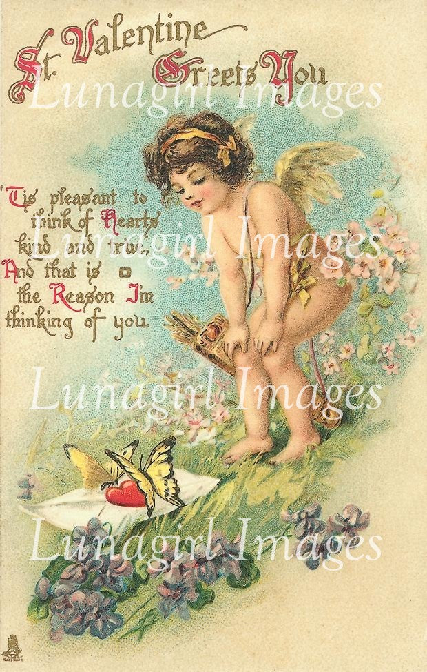 Vintage Cherubs Valentines Images Download Pack - Lunagirl