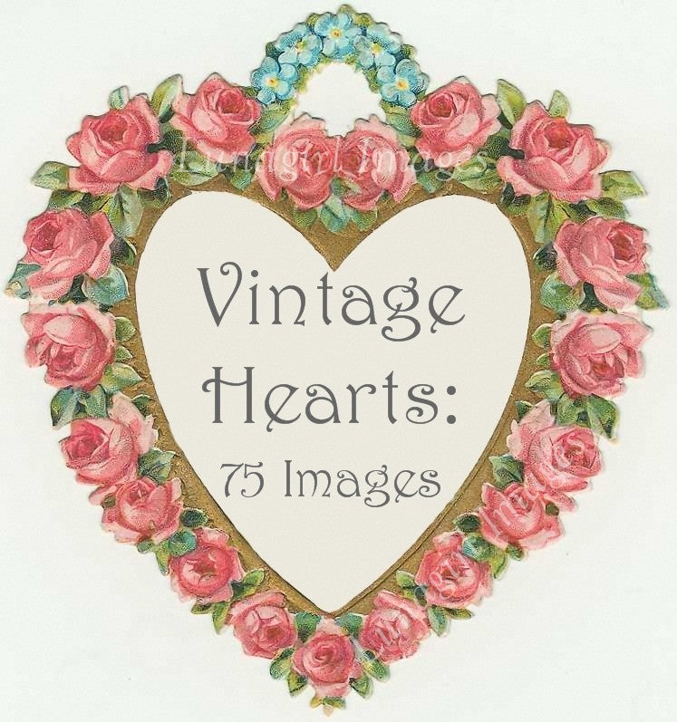 Vintage Valentines Hearts Download Pack - Lunagirl