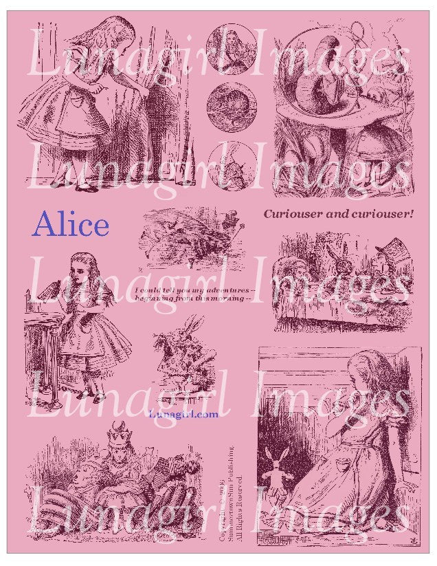 Alice Digital Collage Sheet (Magenta) - Lunagirl