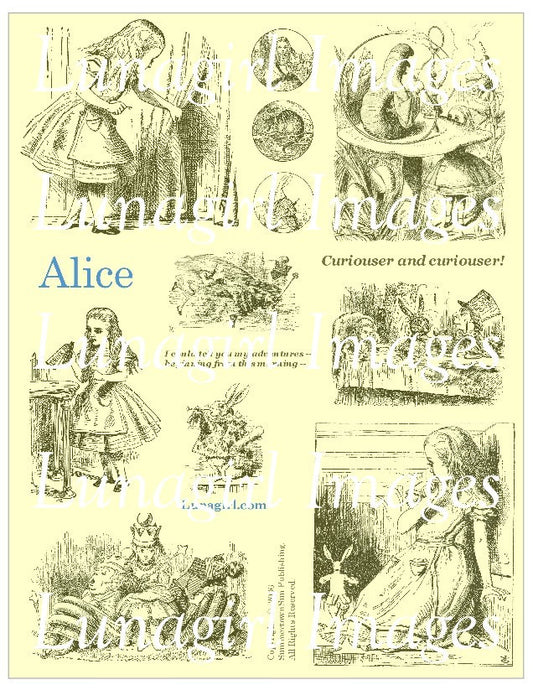 Alice Digital Collage Sheet (Yellow) - Lunagirl