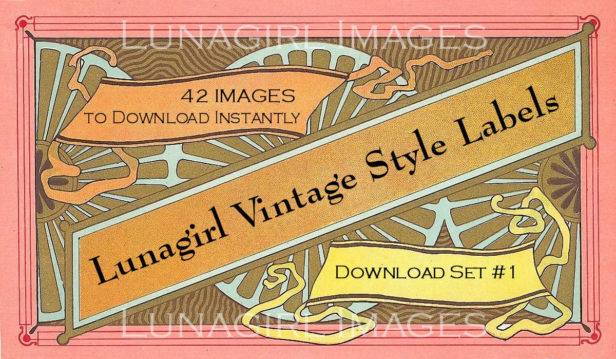 40 Victorian Vintage Labels Frames Tags #1 Download Pack - Lunagirl