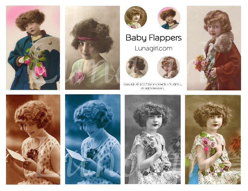 Baby Flappers Digital Collage Sheet - Lunagirl