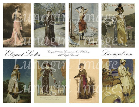 Elegant Ladies Digital Collage Sheet - Lunagirl