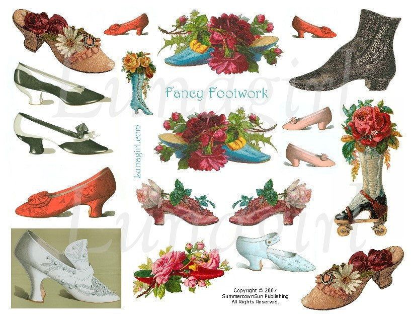 Fancy Footwork Digital Collage Sheet - Lunagirl