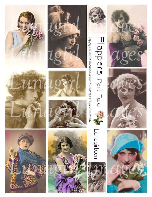 Flappers #2 Digital Collage Sheet - Lunagirl