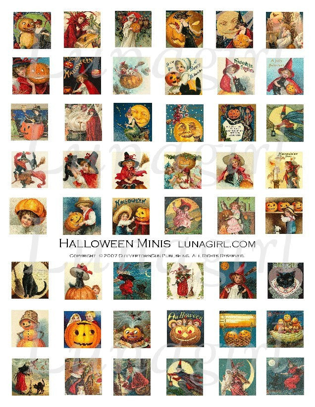 Halloween Minis Inchies Digital Collage Sheet - Lunagirl