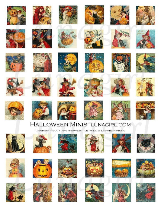 Halloween Minis Inchies Digital Collage Sheet - Lunagirl