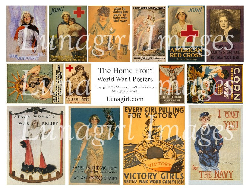 Home Front: Women of WWI Digital Collage Sheet - Lunagirl