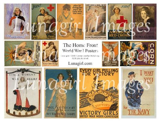 Home Front: Women of WWI Digital Collage Sheet - Lunagirl