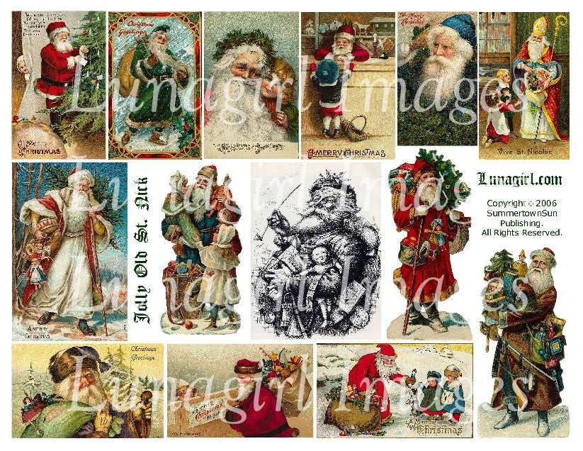 Jolly Old St Nick Digital Collage Sheet - Lunagirl