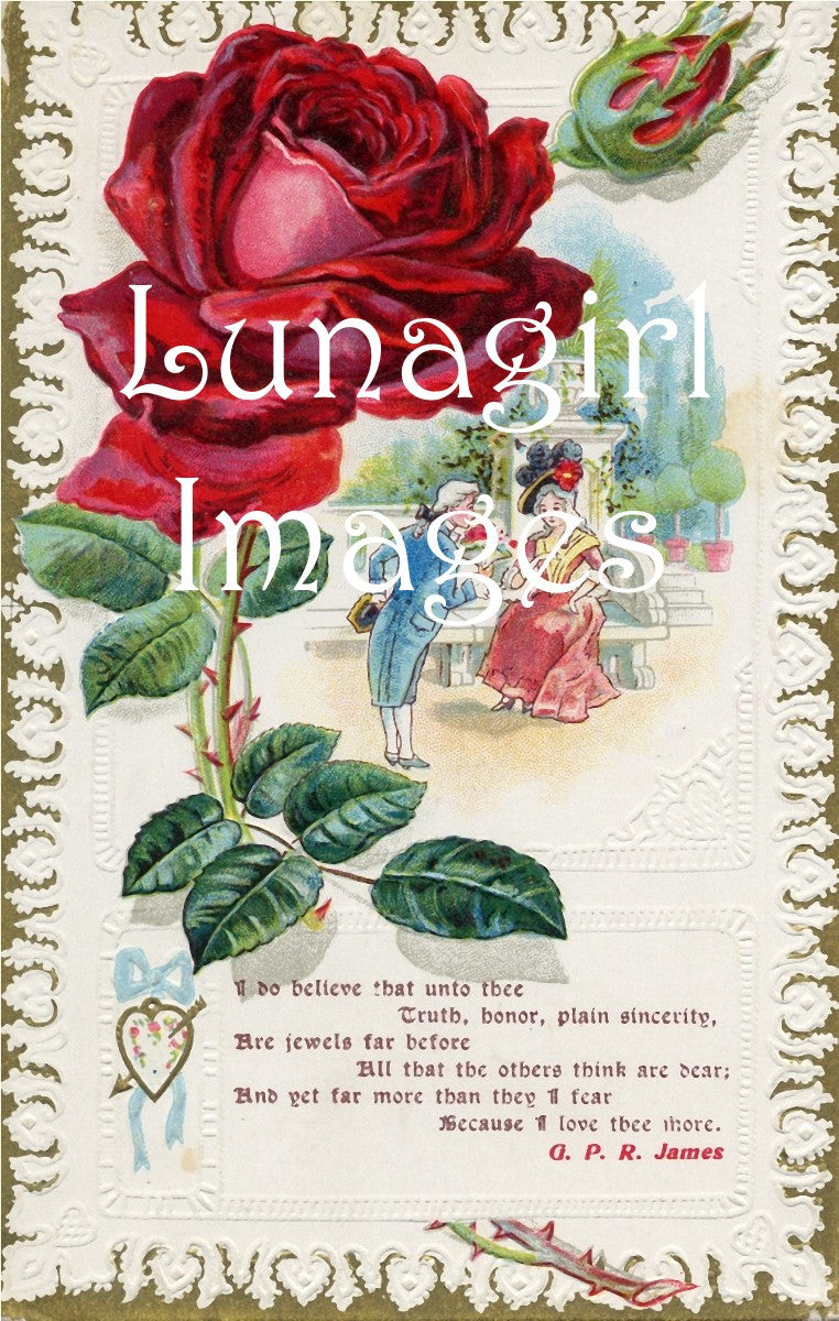 45 Vintage Victorian Red Roses Download Pack - Lunagirl