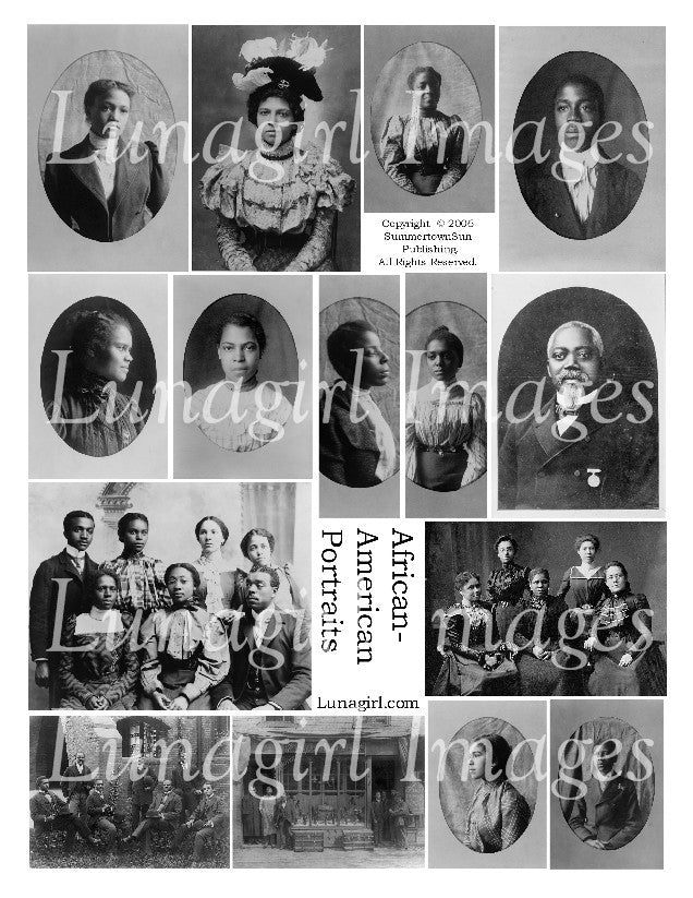 African American Portraits Digital Collage Sheet - Lunagirl