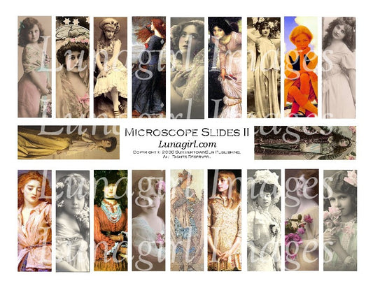 Microscope Slides #2 : 1x3" Pendants Digital Collage Sheet - Lunagirl