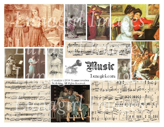 Music Digital Collage Sheet - Lunagirl