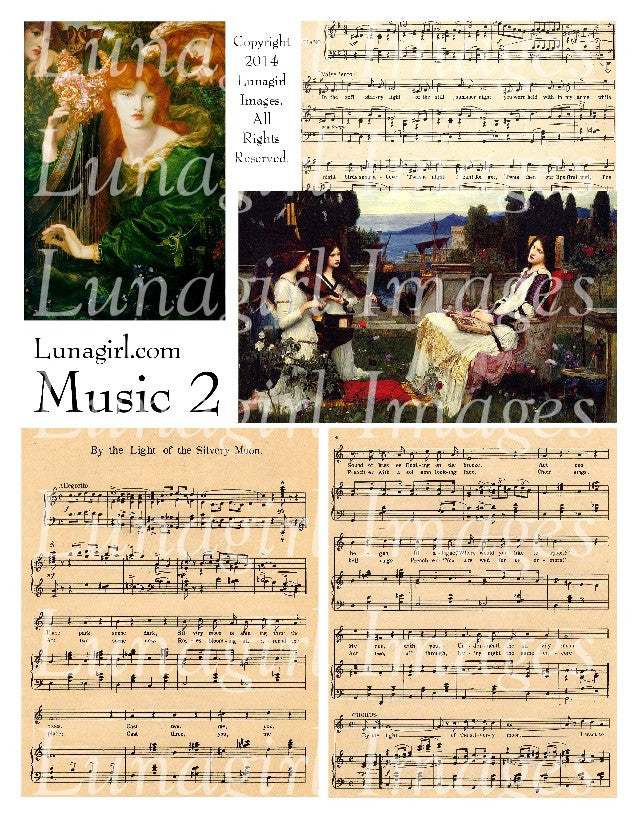 Music 2: Just Dreams Digital Collage Sheet - Lunagirl