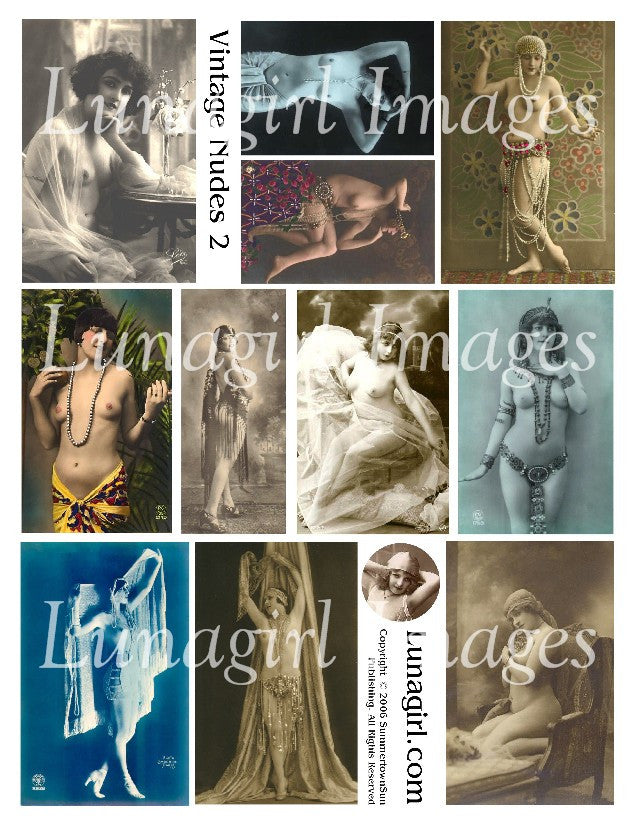 Vintage Nudes #2 Digital Collage Sheet - Lunagirl