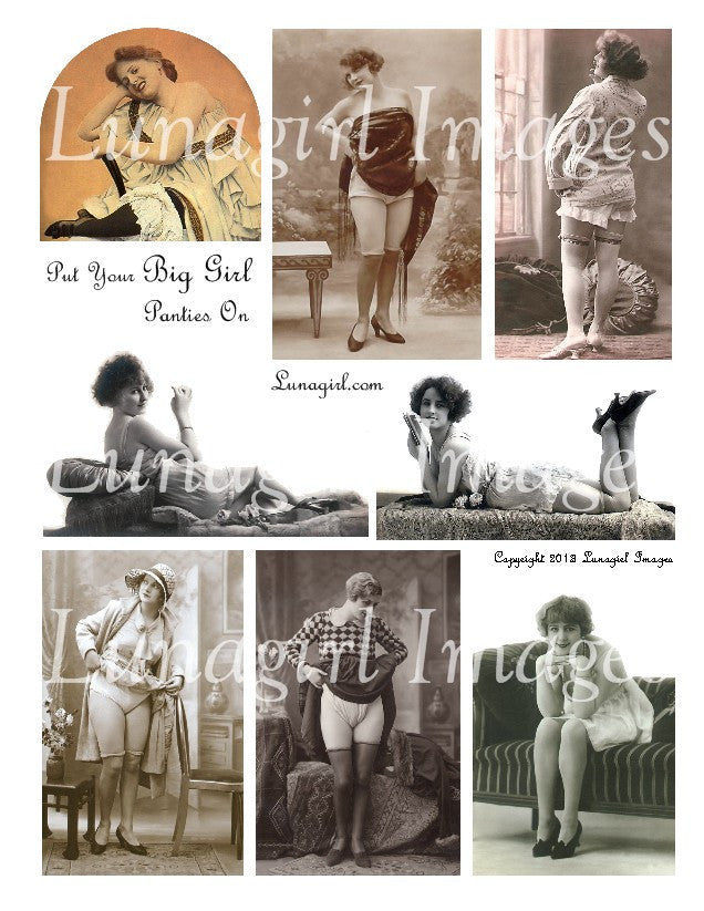 Put Your Big Girl Panties On Digital Collage Sheet - Lunagirl