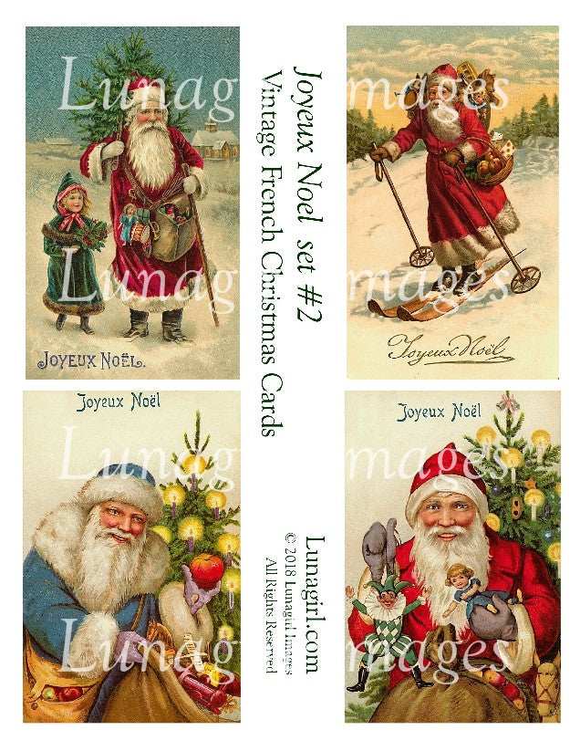 JOYEUX NOEL Set #2:: Vintage French Christmas Cards – Lunagirl joyeux-noel-set-2-vintage-french-christmas-cards-lunagirl