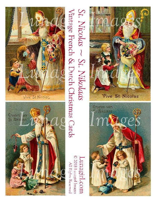 ST NICOLAS ~ ST NIKOLAAS: Vintage French & Dutch Christmas Cards - Lunagirl