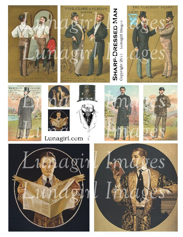 Sharp Dressed Man Digital Collage Sheet - Lunagirl