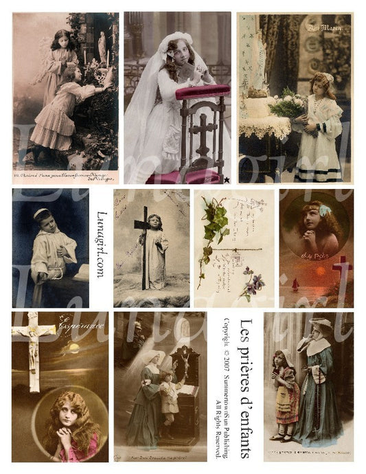 Prayers of Children Digital Collage Sheet - Lunagirl