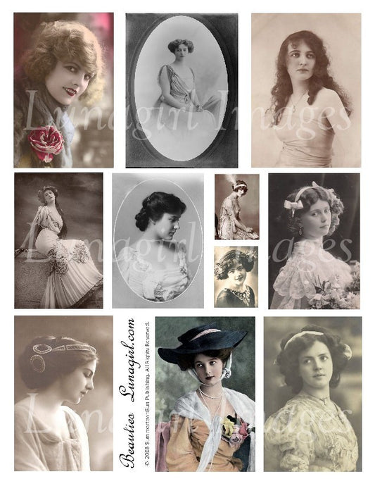 Beauties #1 Digital Collage Sheet - Lunagirl