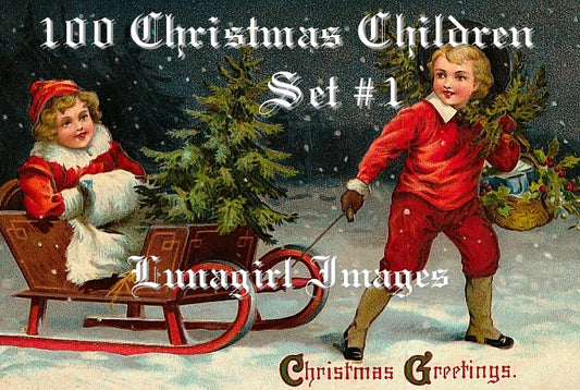 100 Victorian Christmas Children #1 Download Pack