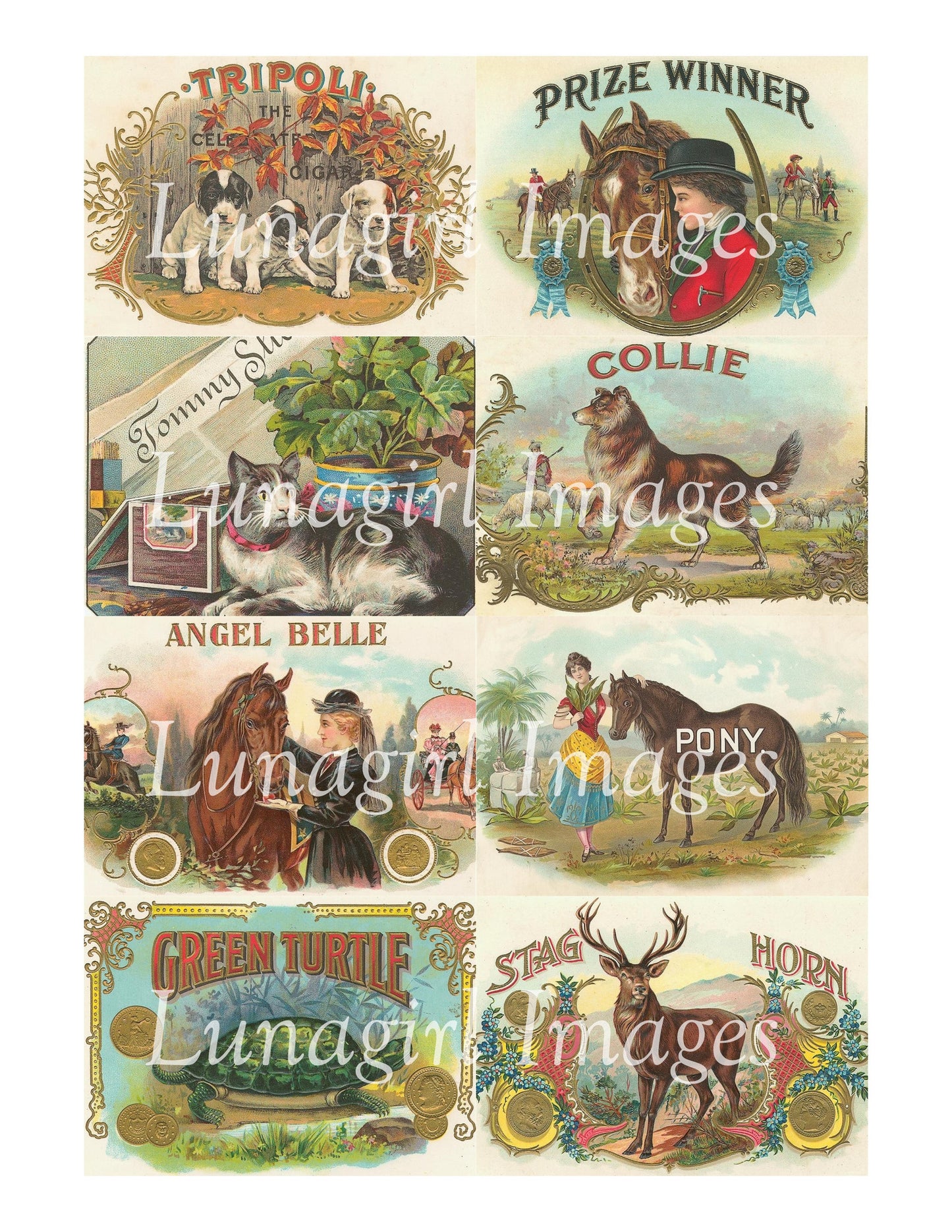 148 Animals Vintage Cigar Labels Download Pack - Lunagirl