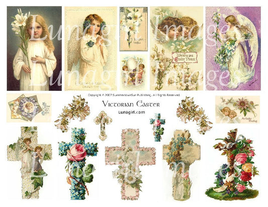Victorian Easter Digital Collage Sheet - Lunagirl