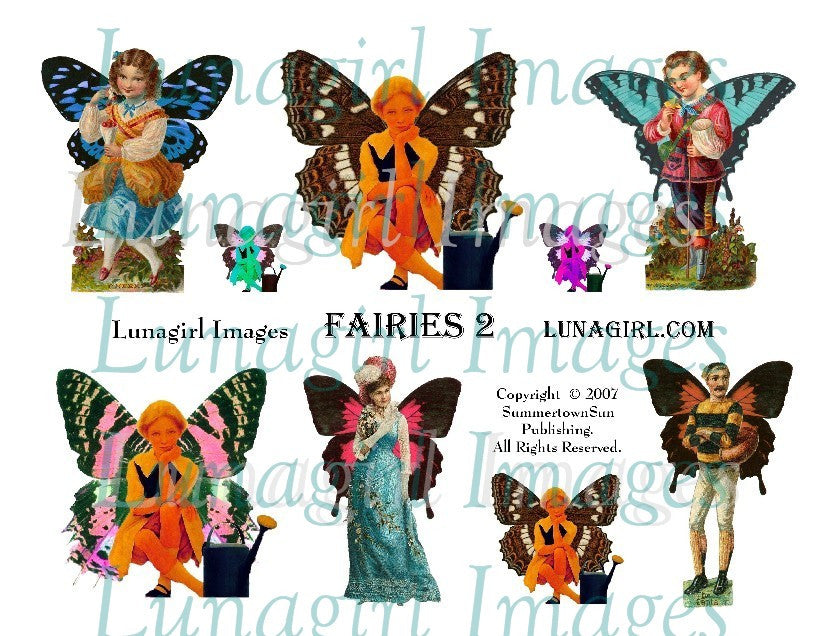 Fairies #2 Digital Collage Sheet - Lunagirl
