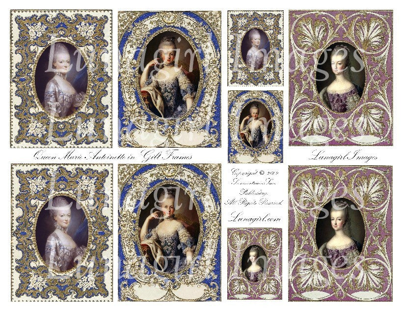 Marie in Frames Digital Collage Sheet - Lunagirl