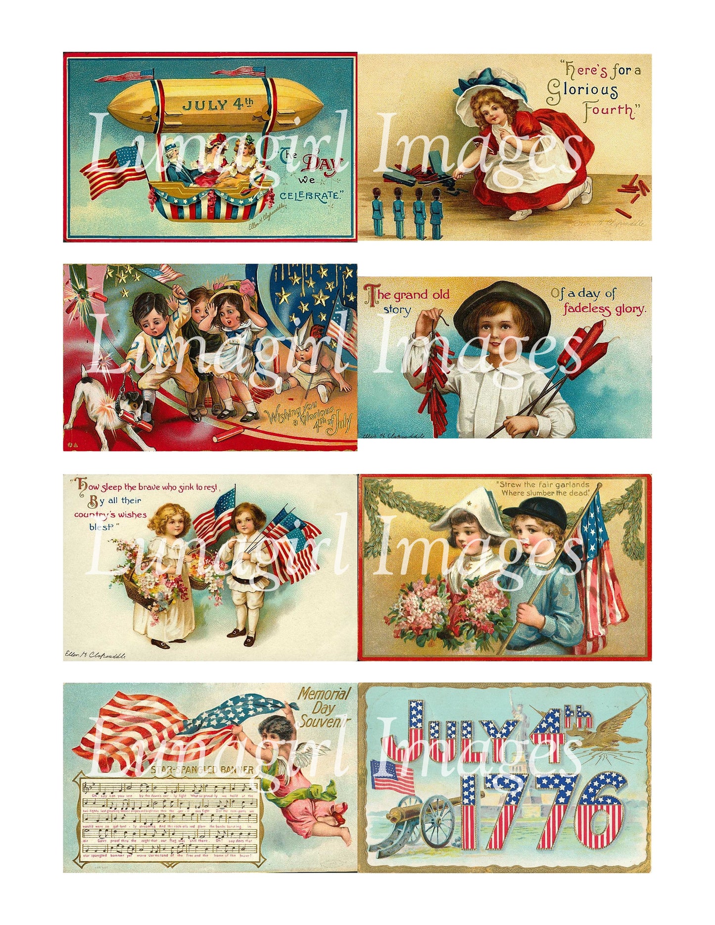 106 Vintage Patriotic Images Download Pack - Lunagirl