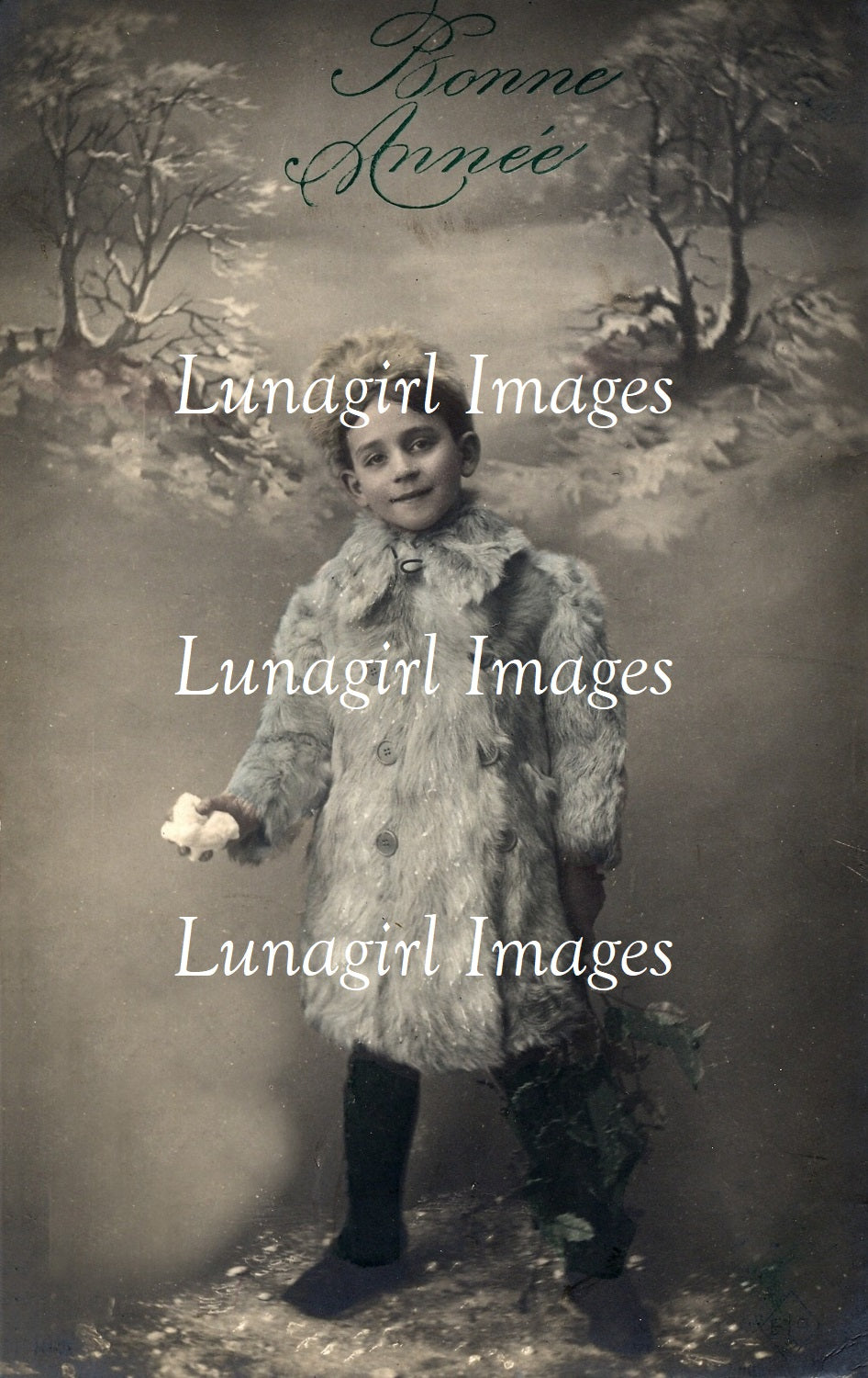 65 Christmas Children Vintage Photo Postcards Download Pack