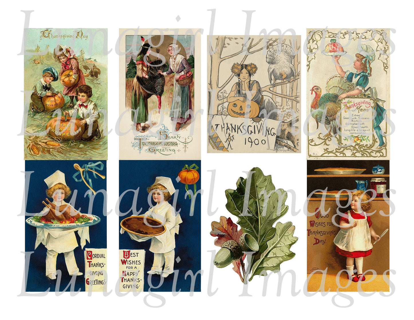 70 Vintage Thanksgiving Images Download Pack - Lunagirl