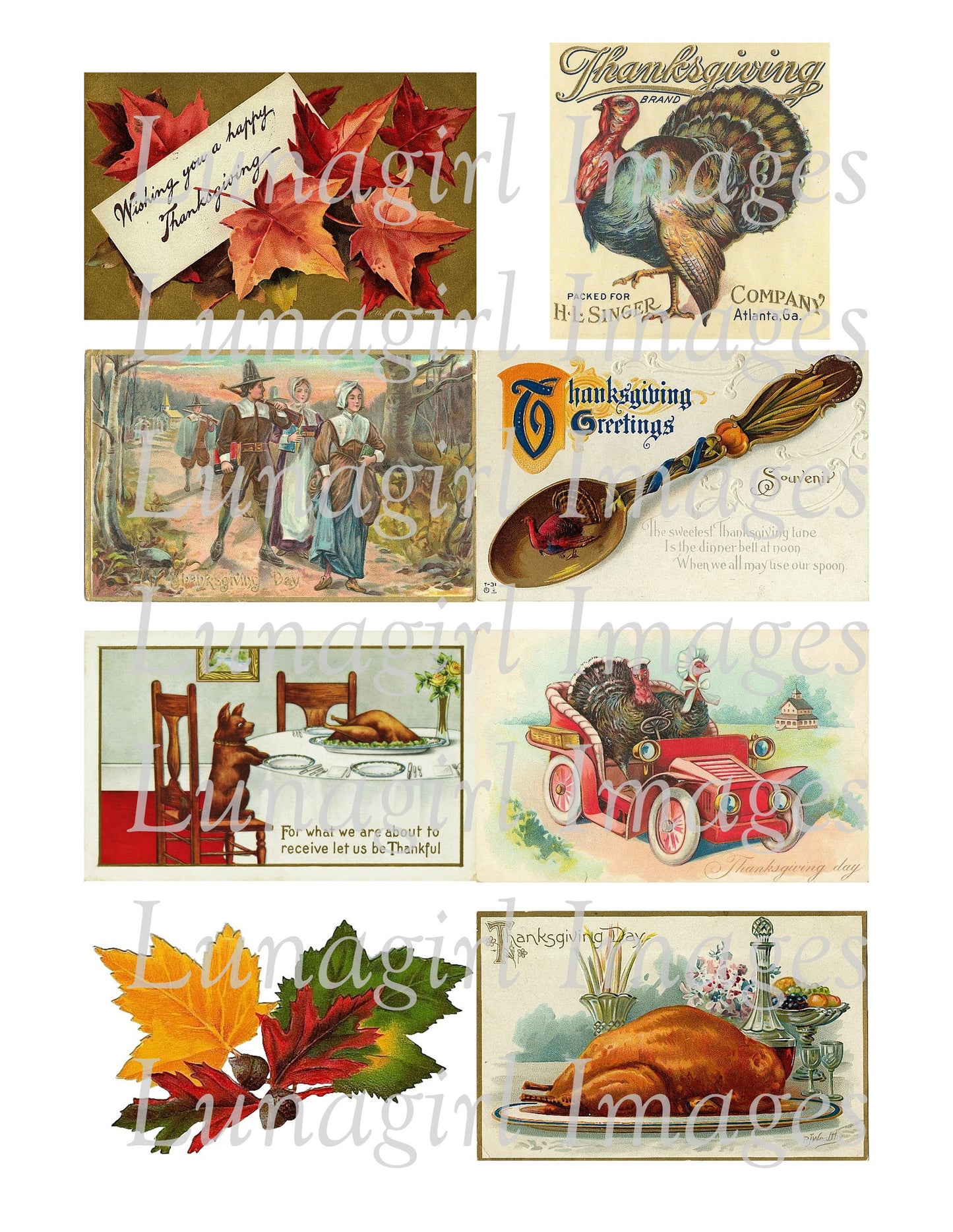 70 Vintage Thanksgiving Images Download Pack - Lunagirl