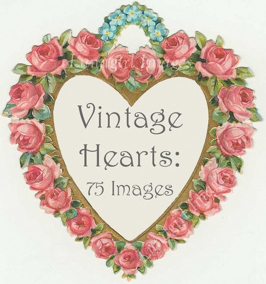 Vintage Valentines Hearts Download Pack - Lunagirl