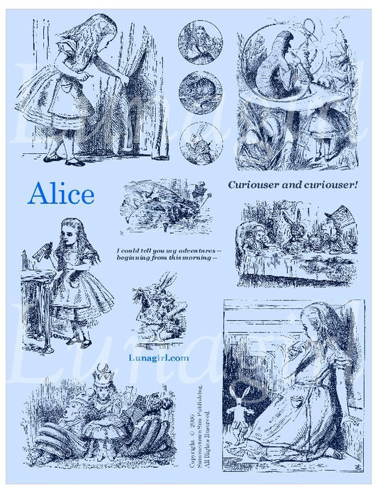 Alice Digital Collage Sheet (Blue) - Lunagirl
