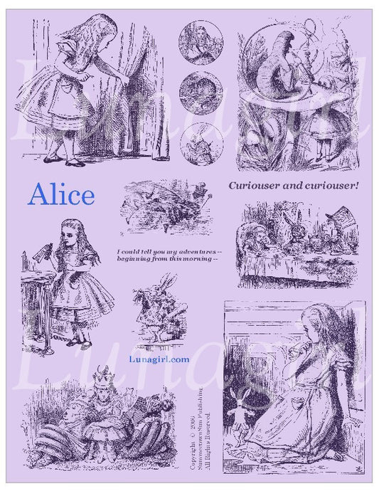 Alice Digital Collage Sheet (Lavender) - Lunagirl