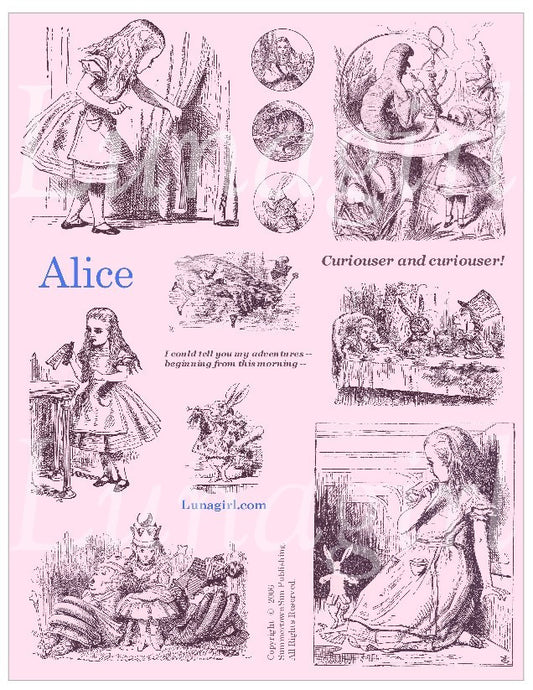 Alice Digital Collage Sheet (Pink) - Lunagirl