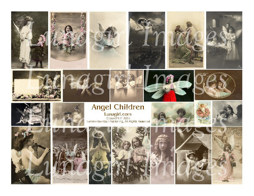 Angel Children Digital Collage Sheet - Lunagirl