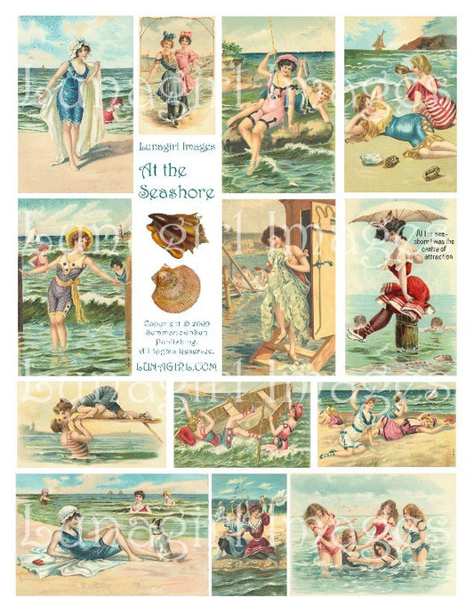 At the Seashore Digital Collage Sheet - Lunagirl