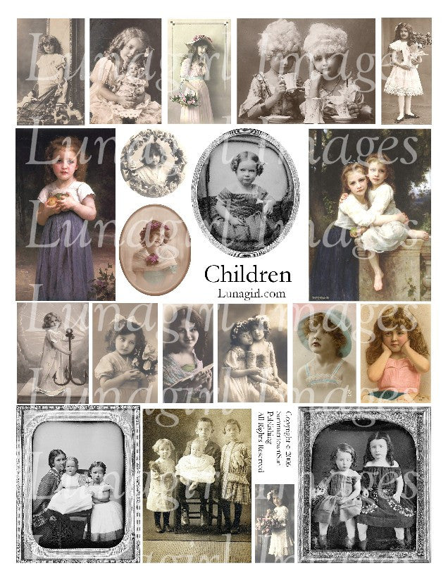 Children Digital Collage Sheet - Lunagirl