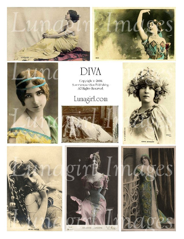 Diva Digital Collage Sheet - Lunagirl
