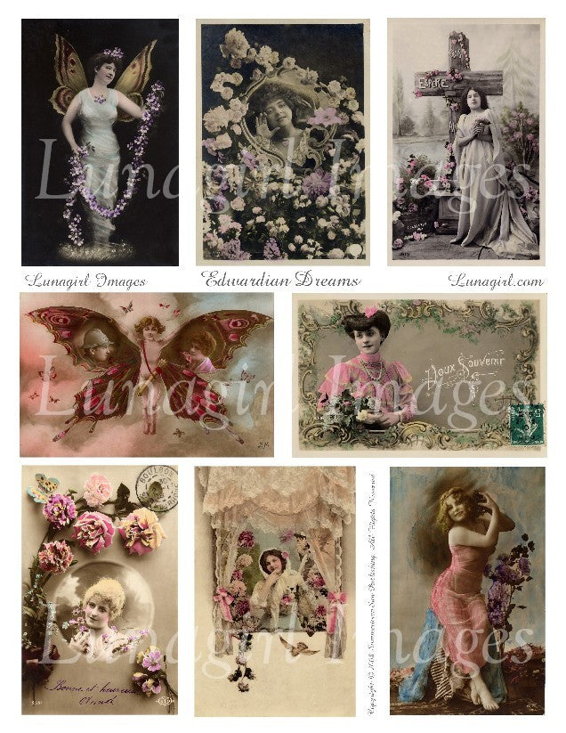 Edwardian Dreams Digital Collage Sheet - Lunagirl