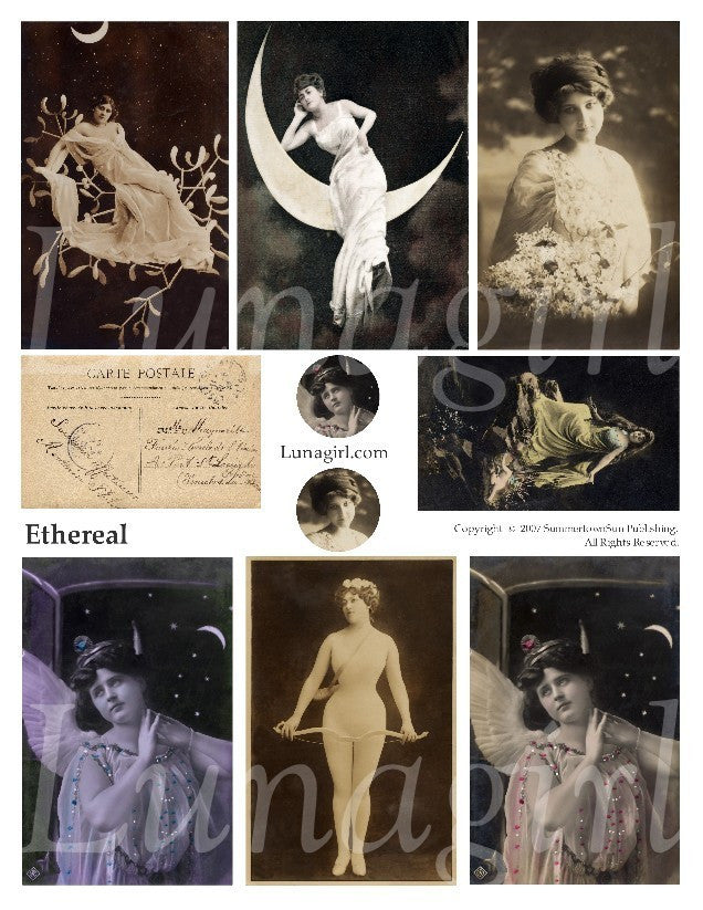 Ethereal Digital Collage Sheet - Lunagirl
