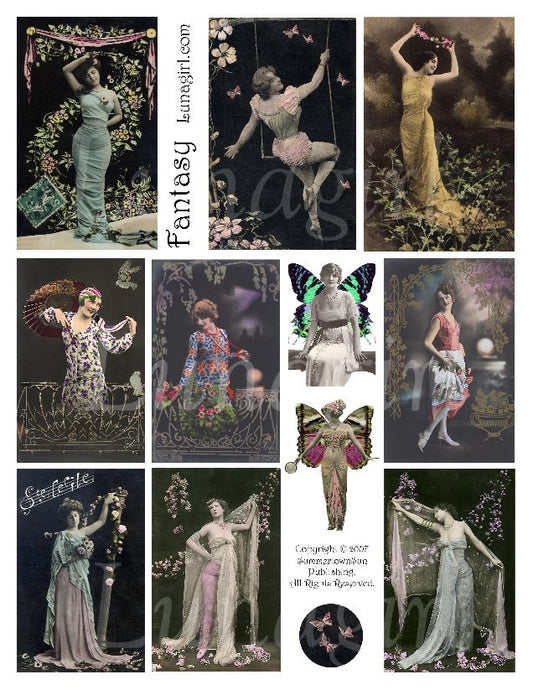 Fantasy Digital Collage Sheet - Lunagirl