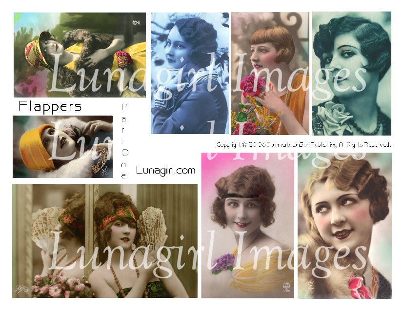 Flappers #1 Digital Collage Sheet - Lunagirl