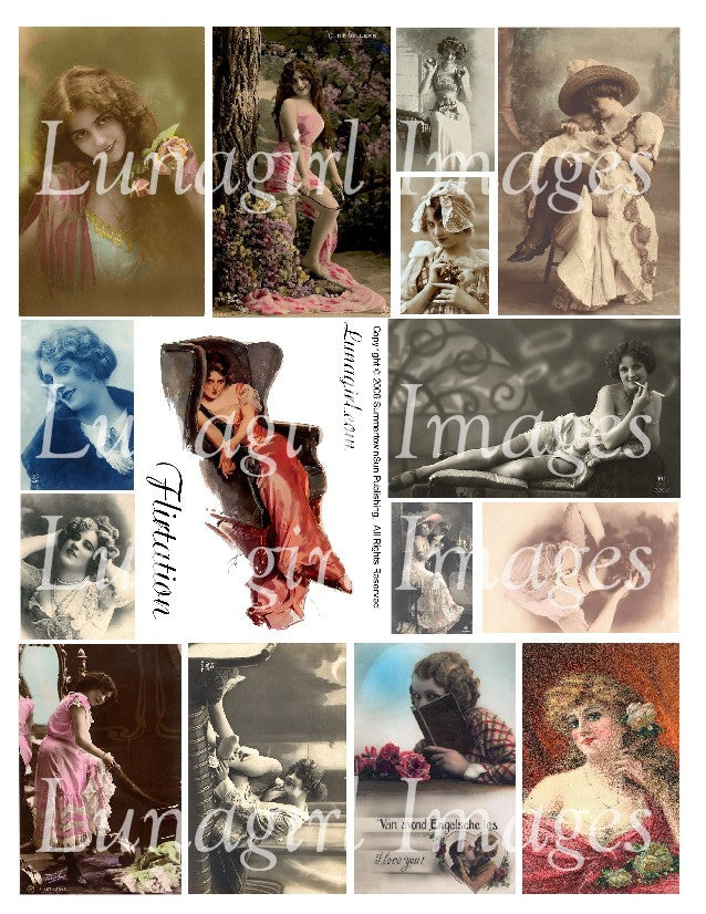 Flirtation Digital Collage Sheet - Lunagirl