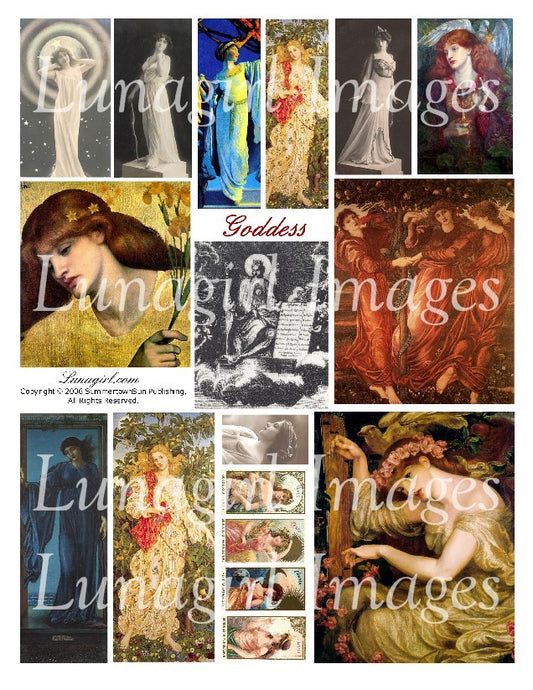 Goddess Digital Collage Sheet - Lunagirl